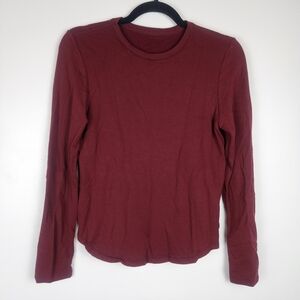 Lululemon All It Takes Long Sleeve Shirt - Burgundy - Fleece Lined 6